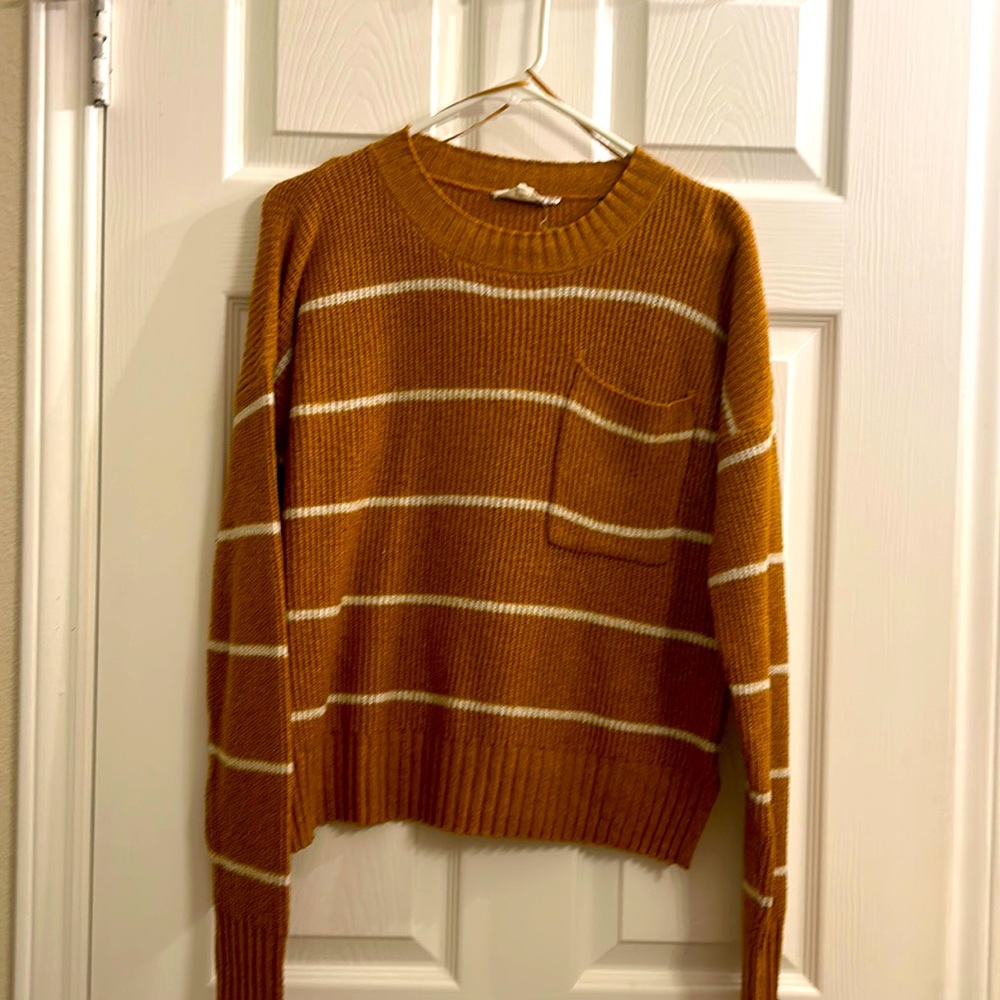 Yellow and white stripe sweater